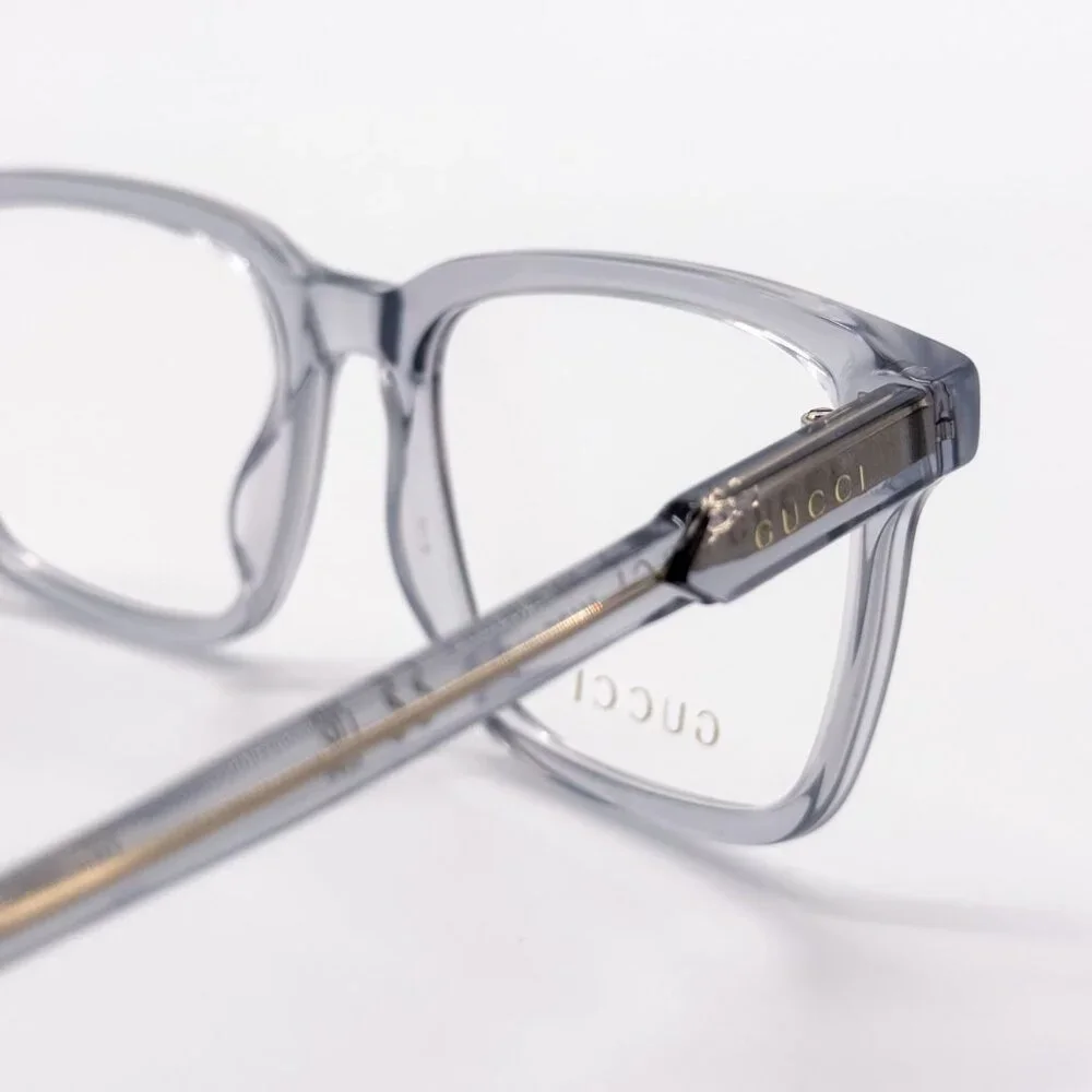 NEW GUCCI GG1120O 005 MEN TRANSPARENT LIGHT BLUE EYEGLASSES GUCCI